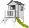 AXI Beach Lodge Xl Speelhuis Op Palen En Groene Glijbaan Speelhuisje Voor De Tuin/Buiten In Grijs & Wit Van Fsc Hout online kopen