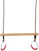 Swing King Trapeze met ringen 58 cm beige hout 2521076 online kopen