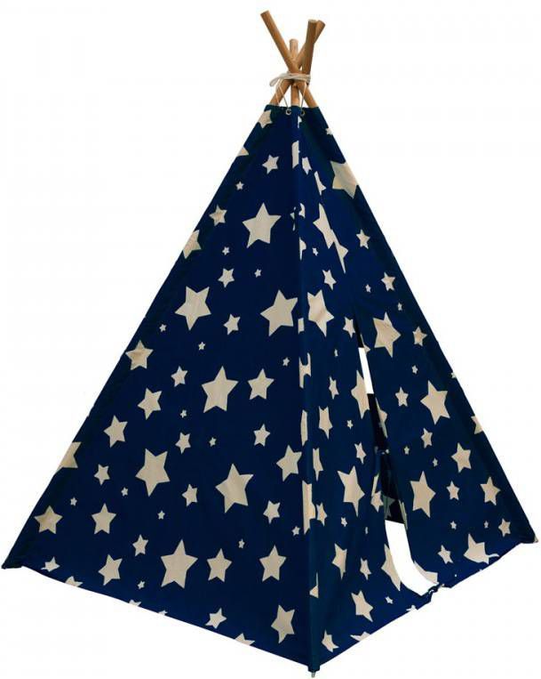 Sunny Tipi tent Cosmo glow in the dark blauw en wit C052.102.01 online kopen