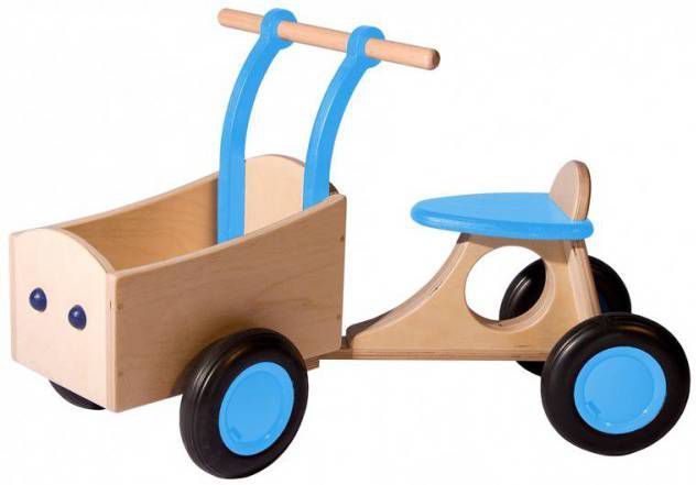Van Dijk Toys Loopfiets Met 4 Wielen Loop bakfiets Junior Lichtblauw online kopen