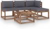 VIDAXL 5 delige Loungeset pallet met kussens ge&#xEF, mpregneerd grenenhout online kopen