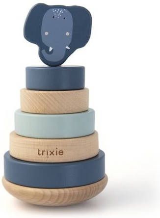 TRIXIE Baby Accessoires Wooden stacking toy Mrs. Elephant Blauw online kopen