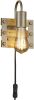 Trio international Vintage wandlamp Khan antiek nikkel met hout 205570167 online kopen