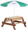 AXI Nick Picknicktafel/Zandtafel/Watertafel Voor Kinderen In Bruin Met Parasol In Groen/wit Multifunctionele online kopen