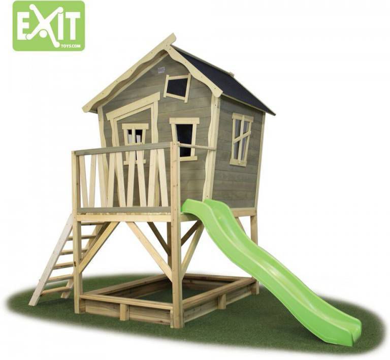 EXIT Toys Exit Crooky 500 Speelhuis Met Glijbaan + Zandbak online kopen