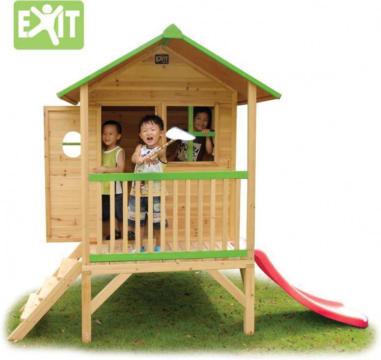 EXIT Toys Exit Speelhuis Loft 300 Met Glijbaan Naturel online kopen