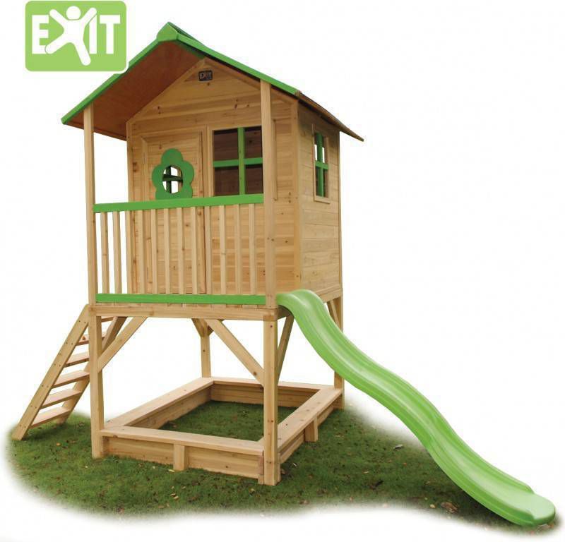 EXIT Toys Exit Speelhuis Loft 500 Met Glijbaan Naturel online kopen