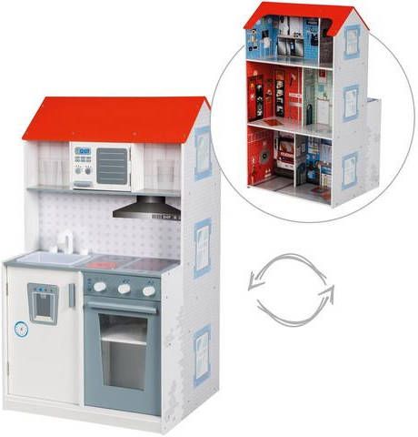 Roba ® Speelkeukentje 2 in 1, brandweer met meerlaags poppenhuis online kopen
