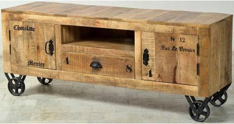 SIT Tv meubel Rustiek in factory design, breedte 140 cm, shabby chic, vintage online kopen