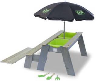 EXIT TOYS EXIT Aksent zand -, water en picknicktafel(1 bankje)met parasol en tuingereedschap online kopen