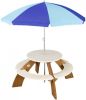 AXI Orion Picknicktafel Voor Kinderen Met Parasol Ronde Picknick Set Voor Kind Van Hout In Bruin & Wit online kopen