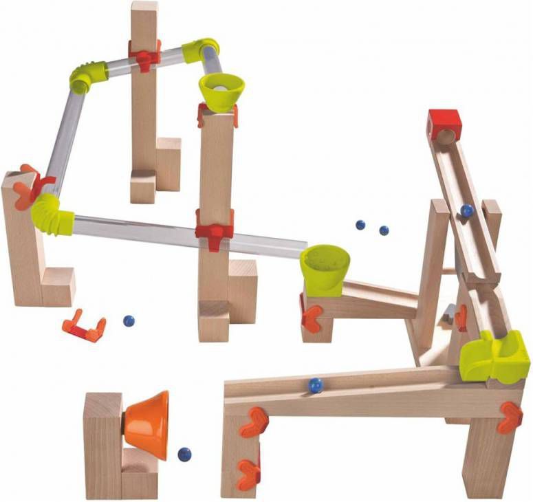 Vrijgevigheid leer as Haba Knikkerbaan Basisdoos Sound Race 302135 - Woodywoodtoys.nl