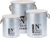 H&S Collection Home&Styling 3 delige Opbergboxenset met touw zink online kopen