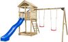SwingKing speeltoren Daan met 2-delige schommel + glijbaan blauw online kopen