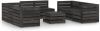 VIDAXL 9 delige Loungeset grijs ge&#xEF, mpregneerd grenenhout online kopen