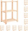 VidaXL Opbergrekken 3 laags 10 St 60x38x90 Cm Grenenhout 150 Kg online kopen