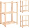 VidaXL Opbergrekken 3 laags 3 St 60x38x90 Cm Massief Grenenhout 150 Kg online kopen