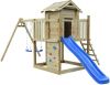 VidaXL Speelhuis met ladder, glijbaan en schommels 557x280x271 cm hout online kopen