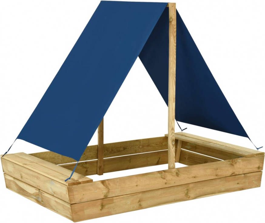 VIDAXL Zandbak met dak 160x100x133 cm ge&#xEF, mpregneerd grenenhout online kopen