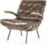 Eleonora Fauteuil Bastiaan donkerbruin leder Java 80 x 70 x 91 online kopen